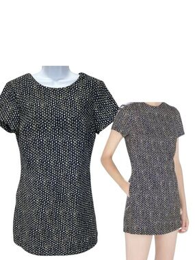 Zara Trafaluc Womens Navy Dot Print Short Sleeve Skort Romper Mini Dress Size L